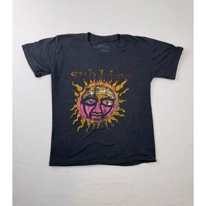 Sublime Sun Logo Graphic Band Tee XS Gray Grunge Y2K Rock Indie Unisex